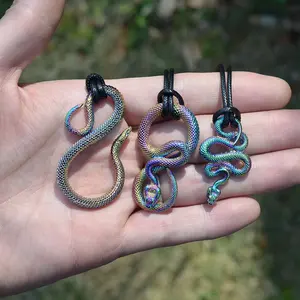 彩色异教徒迷幻蛇吊坠项链蛇哥特式女巫神秘饰品礼品