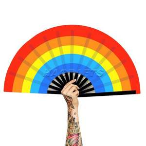 Abanico de Mano Holográfico Grande de 33 cm con Impresión Personalizada, Abanico de Bambú Pintado a Mano con Diseño Único - Product Image 2