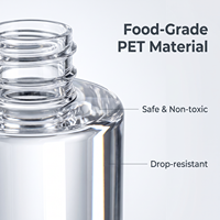 Bouteille en plastique PET vide de 150 ml (5 oz) à épaule plate et ronde, personnalisable avec logo, pour emballage de toner et lotion cosmétique, avec bouchon à vis