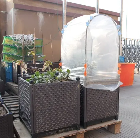 Лидер продаж Amazon, складная и собранная пластиковая садовая поднятая кровать, ящик для растений с дождевиками
