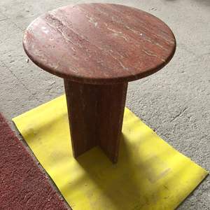 Mesa de Centro de Mármol Natural, Mesa Auxiliar de Travertino Rojo para Sala de Estar, Muebles de Alta Gama - Product Image 1