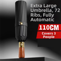 Parapluie à manche en bois, protection UV, ouverture et fermeture automatiques, grand auvent, logo personnalisé, portable, coloré, cadeaux promotionnels