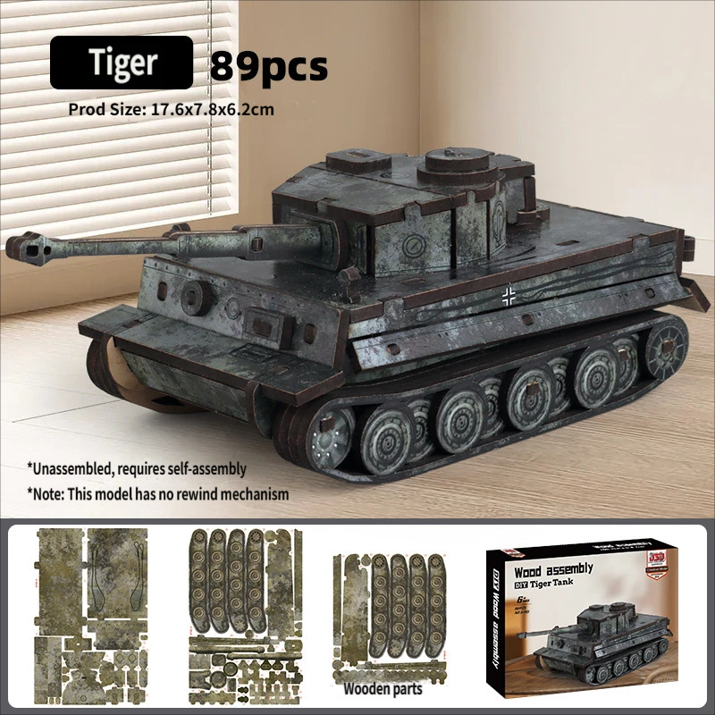 รถถังเสือแบบดึงถอยหลัง 89 ชิ้น [บรรจุกล่องสี]