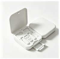 Boîte de rangement pour câbles 6-en-1 en gros, adaptateur de câble de charge et de données rétractable 100W, étui de rangement pour téléphone et ordinateur portable