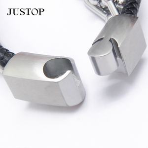 Pulsera de cuero de cadena de acero inoxidable de doble capa Simple de alta calidad, accesorio de moda para mujer, chapado en cobre antiguo - Product Image 5