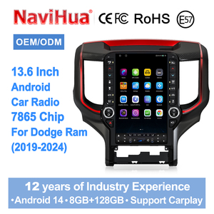 Autoradio Android Navihua 13,6 pouces, lecteur multimédia Carplay, GPS, divertissement, style Tesla, Android Auto pour Dodge Ram 2019-2024 - Product Image 2