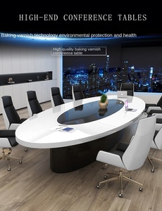 Tavolo da riunione ovale per ufficio di grandi dimensioni di lusso Design consiglio negoziazione tavolo per sala riunioni mobili per ufficio in tavolo da conferenza - Product Image 5
