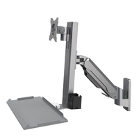 Support mural pour moniteur Meisonic T8-GA01KB en aluminium couleur argent, nouvelle station de travail intégrée pliable pour clavier et souris LCD