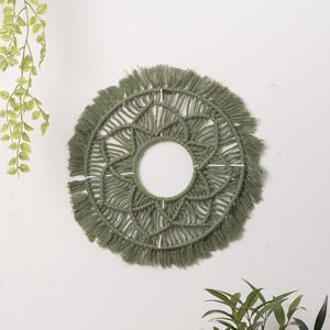 Decoración de Pared de Cuerda de Algodón Tejida a Mano Estilo Bohemio, Diseño de Mandala, Atrapasueños Circular, Adorno Colgante para Decoración del Hogar - Product Image 5