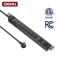 Unidad de Distribución de Energía (PDU) ETL de 19 Pulgadas 1U para Rack, 8 Vías, 15A, 1875W, Protector contra Sobretensiones para Rack de Servidores de Centro de Datos, 900J, 14 AWG