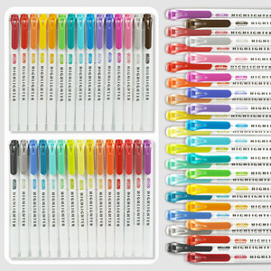 Năm mới đôi đánh đầu huỳnh quang Bút Highlighter 30 màu sắc thiết lập khuyến mại sử dụng tùy chỉnh bao bì - Product Image 3