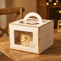 Boîte à gâteaux et desserts en carton transparent personnalisée avec fenêtre, idéale pour l'emballage de desserts, vente en gros