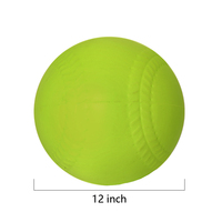 Bola Lempar Latihan Softball 12 inci, Bahan PU Lembut, Tahan Benturan Rendah, untuk Latihan Tim Olahraga Sekolah, Mesin Lempar, Memukul, dan Berlatih Fielding
