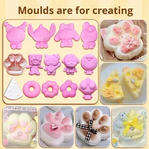 Silikon-DIY-Materialset für Unisex Handgemachte Katzenpfoten Langsam Rückfedernde Stressabbau-Küchen- und Lebensmittelspielzeuge mit Klebstoff-Gussformen - Product Image 3