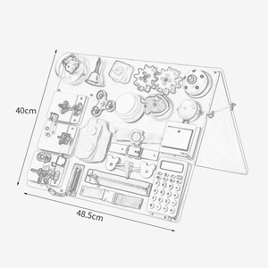Juguete Montessori de madera, tablero ocupado de doble cara para niños pequeños, tablero de <span class=keywords><strong>dibujo</strong></span> de escritura educativa, tablero de aprendizaje de actividad, Juguetes - Product Image 4