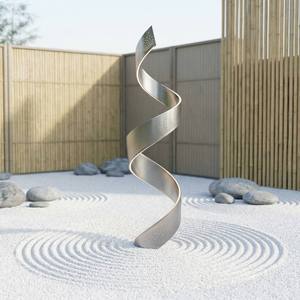 Escultura Espiral Abstracta Moderna para Exteriores de 3 m, Estatua de Cinta Retorcida de Acero Inoxidable 316 para Jardín de Lujo - Product Image 4