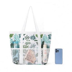 Sac fourre-tout bleu personnalisé de haute qualité avec logo imprimé, sacs de plage d'été en nylon noir pour femmes - Product Image 4