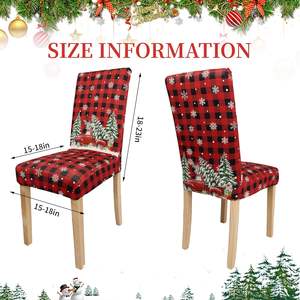 Fundas de Silla Navideñas Premium, Diseño de Cuadros Escoceses Rojos y Negros, Elásticas y Extraíbles, Juego de 4 Piezas, Decoración de Comedor, China - Product Image 3