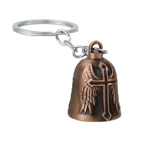 Porte-clés en alliage de zinc avec breloque boussole, forme 3D, résistant, collier ange avec cœur, croix, plumes et ailes, porte-bonheur et protecteur de route - Product Image 6