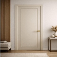 Porte de chambre en MDF à grain de bois naturel, finition claire, sur mesure, pour projets d'appartements et d'hôtels