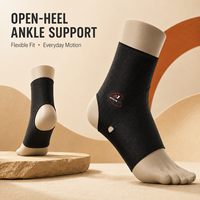 Attelle de cheville élastique respirante à talon ouvert pour le sport, idéale pour l'entraînement en salle de sport et la stabilisation de la cheville au volleyball