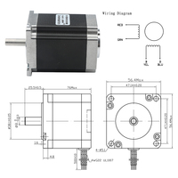 Sema23 23Hs7628 4 timbal 57 Motor Stepper, poros 76mm 6.35/8mm Tb6600 4A Driver untuk Printer 3D mesin penggilingan ukiran Cnc