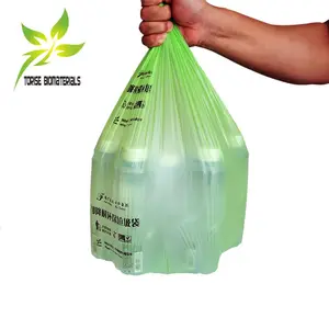 EN13432 ok compost maison fécule de maïs compostable biodégradable personnalisé marque privée paquet bio en plastique poubelle sac poubelle