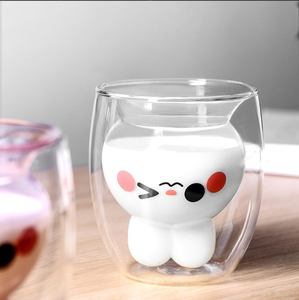 แก้วกาแฟสองชั้นลายการ์ตูนรูปหมีน่ารัก ทนความร้อน สีใส ลายแมว เหมาะสำหรับเป็นของขวัญ - Product Image 6