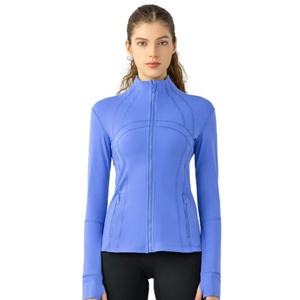 Women's Elastic Zipper Running Fitness Long Sleeves <b>Yoga</b> <b>Jacket</b> - Product Image 1
