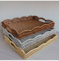 Panier de rangement artisanal en rotin synthétique non tissé, style artisanal, pour cuisine, salle de bain, salon, conteneur alimentaire, petit modèle