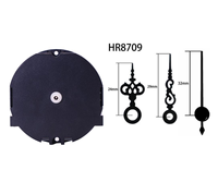 Mécanisme d'horloge à quartz rond de 50 mm, fin et élégant, à piles, en plastique, avec design Art Déco