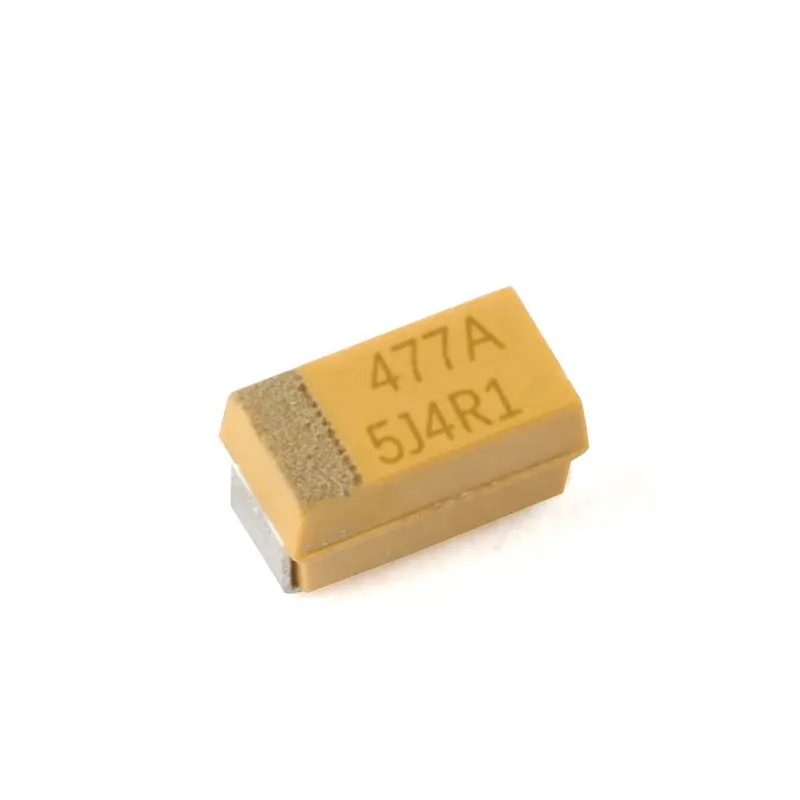Chip tantalum capacitor 477A 470UF 10V E type 7343H 2917 yellow polarity tantalum capacitor