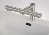 Robinet sans contact avec distributeur de savon et sèche-mains haute vitesse, installation monotrou, cartouche en céramique