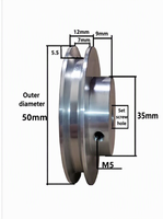 Poulie à rainure en V en alliage d'aluminium, roue d'entraînement pour servomoteur, diamètre 30/40/50/60/70/80/90/100 mm, pour servomoteur