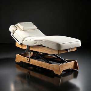 Lit de massage électrique haut de gamme en bois massif, 3 moteurs, chauffage à température constante, pour salon de beauté et spa - Product Image 6