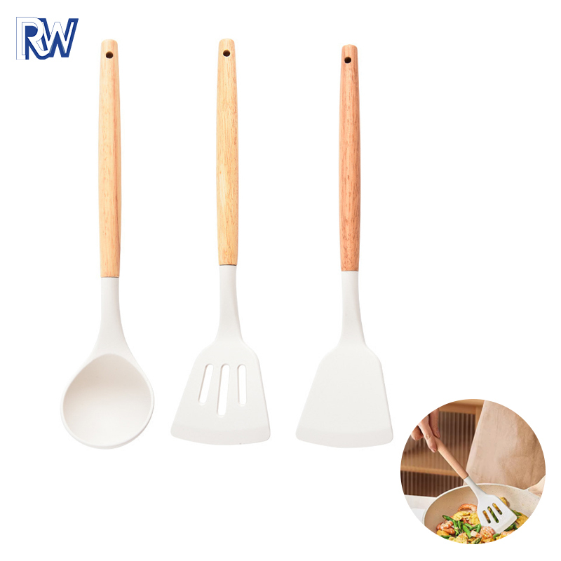 High-Temperature Resistant Anti-Scalding Kitchen Utensils Factory Direct Supply Wooden Handle Cooking Tool Set