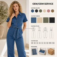 Yegao Hiver Vente en gros Personnalisé Faible MOQ 100% Coton Denim Imperméable Haut décontracté à manches courtes Lavé Respirant OEM Femme Uni