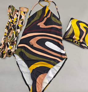 Maillot de bain trois pièces de marque célèbre STOCK Fashion avec foulards et <span class=keywords><strong>bandeau</strong></span>, design sexy pour femme - Product Image 4