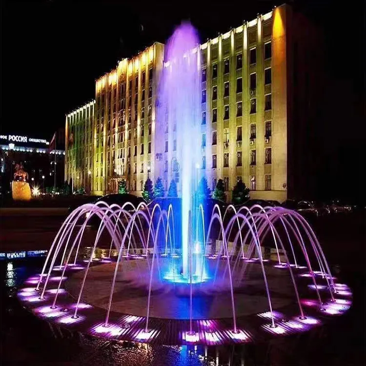 Красочный фонтан с запрограммированным управлением, фонтан, водная музыка, танцующие подземные фонтаны с сухой палубой