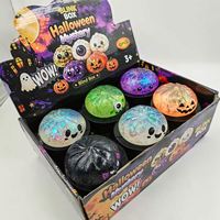 Boîte Mystère Halloween Direct Usine : Jouet Anti-Stress Squishy Pailleté en Forme de Boule, Citrouille, Fantôme, Démon, Œil – Jouet Sensoriel Anti-Stress