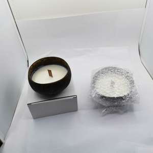 Paille hawaïenne en cire de soja 100% naturelle, fait à la main, écologique, divers parfums de <span class=keywords><strong>bois</strong></span>, coquille de noix de coco, porte-<span class=keywords><strong>bougie</strong></span> pour cadeau de noël - Product Image 3