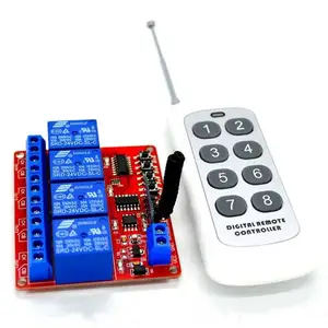 24V 433.92 Universal Remote Control Portal Switch Receiver Relay + 8-Key RF 433 MHz Wireless Control Remoto