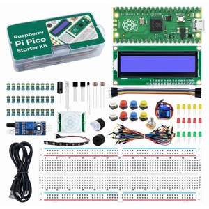Kit de démarrage Raspberry Pi Pico avec écran LCD1602 et composants pour l'éducation et les projets de fabrication - Product Image 1