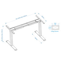 Bureau d'ordinateur réglable à double moteur à bas prix multifonctionnel intelligent assis sur pied cadre de bureau réglable en hauteur