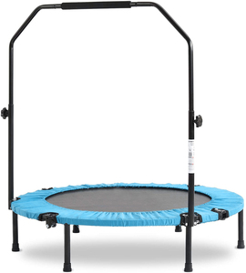 Minitrampolín plegable <span class=keywords><strong>de</strong></span> 36 "/38"/40 "para adultos, trampolín <span class=keywords><strong>de</strong></span> ejercicio con bandas <span class=keywords><strong>de</strong></span> resistencia, trampolín rebotador para Fitness, interior - Product Image 3