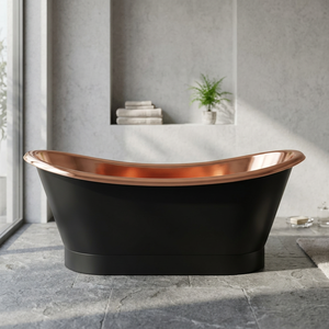 Baignoires en cuivre de beauté intemporelle, faites à la main, en cuivre pur, doubles, autoportantes, avec design à pieds de griffe - Artisanat indien - Product Image 2