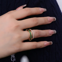 Bagues empilables en diamant cultivées en laboratoire de conception unique Bague en or 18 carats portée à 4 doigts pour personnalité fille soutien multi-taille personnalisée