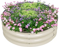 Kit de lit de jardin surélevé modulaire en métal ondulé rond de 8 "de haut et 42" de diamètre, boîte de jardinière extérieure 107*20cm, vente en gros