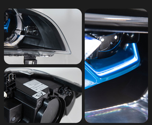 Ensemble de phares pour BMW X5 <span class=keywords><strong>E70</strong></span> (2007-2013) - Phares modifiés bicolores avec yeux de laser dorés - Product Image 5