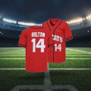 Maillot de baseball pour hommes Wildcats #14 Troy Bolton #8 Chad Danforth Red Polyester XS-XXL Christmas 90s Movie Stitched Jerseys Printed - Product Image 1